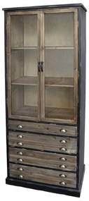Vitrina din lemn masiv, cu aspect rustic