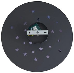 Plafonieră pentru copii neagră cu navă spațială și stele - Harrie in Space