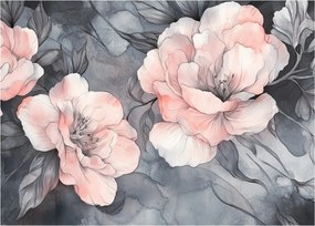 Tablou pe sticlă - Schiță de flori (70x50 cm)