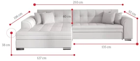 Supermobel Colțar extensibil SORENTO, 294x80x196, inari23/soft33, dreapta