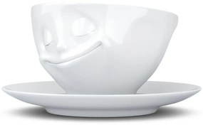 Ceașcă din porțelan pentru cafea 58products Happy, alb, 200 ml