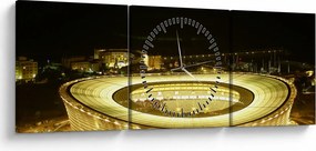 Tablou - stadion de fotbal (cu ceas) (90x30 cm)