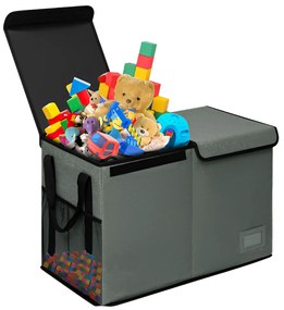 Cutie de depozitare pliabila, gri negru, DETER