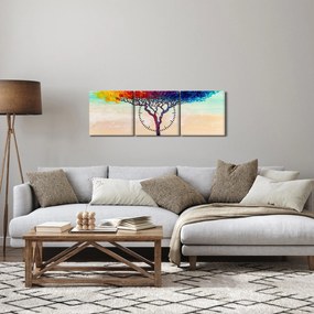 Tablou cu pom pictat (cu ceas) (90x30 cm)