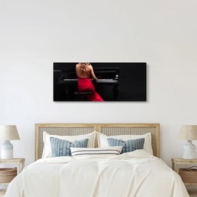 Tablou - Femeia cântând la pian (120x50 cm)