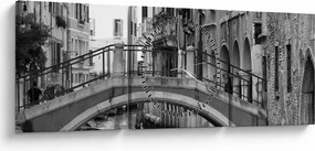 Tablou - Vedere din Veneția (cu ceas) (90x30 cm)