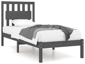 3103920 vidaXL Cadru de pat, gri, 90x200 cm, lemn masiv de pin