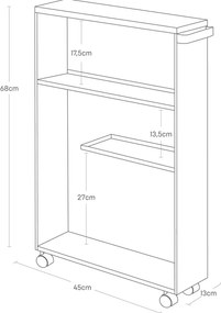 Etajeră de baie albă din metal 47,5x68 cm Tower – YAMAZAKI