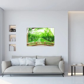 Tablou - Privire la grădina tropicală (90x60 cm)