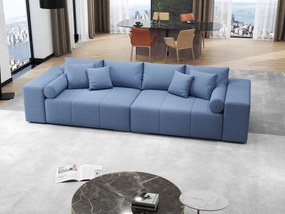 Canapea extensibilă dumonde cu ladă de depozitare si sezut confortabil din spuma high-density, Marbela Enjoy Blue XXL 295x100 cm