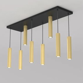 Lustră pe cablu RAITO 8xGU10/8W/230V alamă