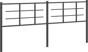 vidaXL Tăblie de pat de schimb metalică, negru, 200 cm