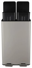 Coș de gunoi taupe pentru reciclare/cu pedală 2x30 l din oțel Aliya – Spirella