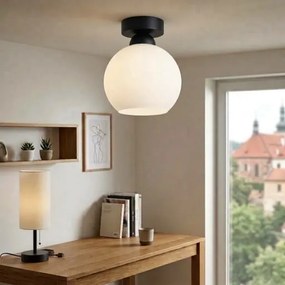 BRILAGI - Plafonieră LED RETRO GLASS 1xE27/60W/230V Ø 15 cm negru/alb