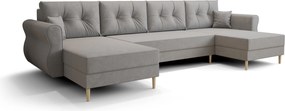 PROMO Coltar extensibil in U SILVIANO 300x140 cm, gri + 2 perne GRATUIT II. calitate