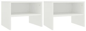 vidaXL Noptiere, 2 buc., alb, 40x30x30 cm, lemn prelucrat