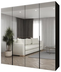 Dulap de haine 200 cm Alice 3 (Negru + Negru). 1126228