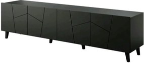 Comoda TV ETNA, negru, PAL laminat, 200x42x52 cm