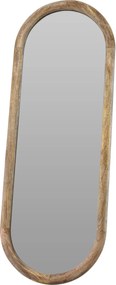 Oglindă de perete cu ramă din lemn de mango OVAL, 28 x 2,5 x 77,5 cm