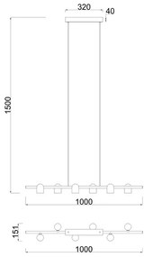 Lustra cu spoturi directionabile, 6xGU10, Ios negru MA-7937