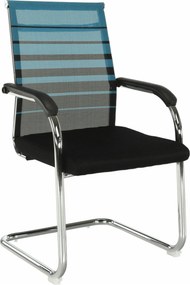 Scaun ESIN, albastru/negru, plasa/metal, 55x64x93 cm