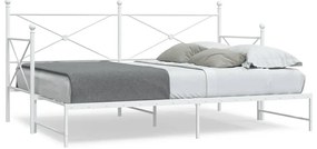 vidaXL Pat de zi cu șuviț fără saltea Alb 90x190 cm Oțel