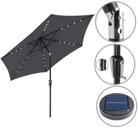 Deuba Umbrela de soare LED Florida Ø300 cm - antracit