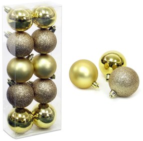 Set 10 globuri aurii de Crăciun Navidad Casa Selección, ø 5 cm