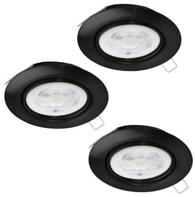 SET 3x corp de iluminat LED încastrat Eglo 901755 FAVAZZINA 1xGU10/4W/230V negru