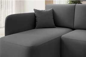 Colțar taupe extensibil/cu spațiu de depozitare cu tapițerie din catifea (cu colț pe partea stângă/cu șezlong) Hadson – ELTAP