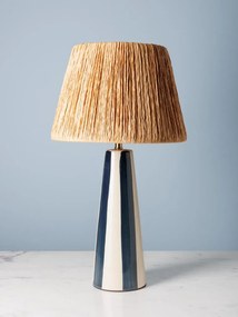 Lampa de masa, cu abajur din rafie, H54cm, Antibes