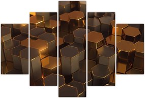 Tablou - Hexagoane de bronz (150x105 cm)