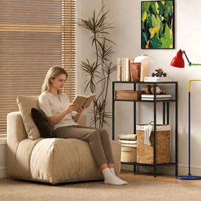 HOMCOM Consolă cu Rafturi Deschise pe 3 Niveluri, din Oțel, 55x30x85 cm, Negru | Aosom Romania