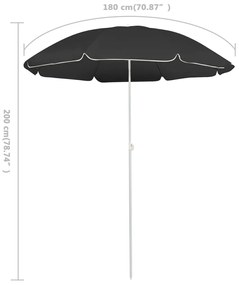 Umbrela de soare pentru exterior, stalp din otel, antracit, 180 cm Antracit