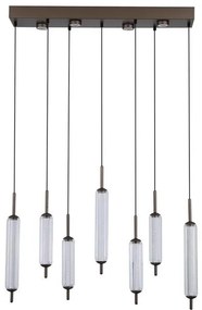 Lustra LED suspendata metal latte sticla decorativa Cattail 7Lt