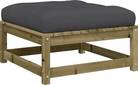 vidaXL Taburet de grădină cu pernă, lemn de pin tratat