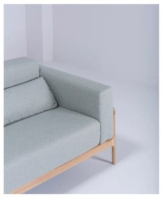 Canapea cu structură din lemn de stejar Gazzda Fawn Plus, 240 cm, albastru - gri