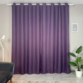 Set două Draperii (Blackout), din Stofă premium (Tip in), Gata lucrate (Inele galerie), Culoare Mov (Model texturat), Dimensiuni draperie 160x260 cm (x2), Brand Originalio