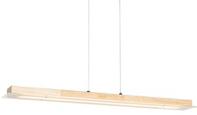 Lampă de suspendare rurală din lemn cu LED cu variator tactil - Platinum