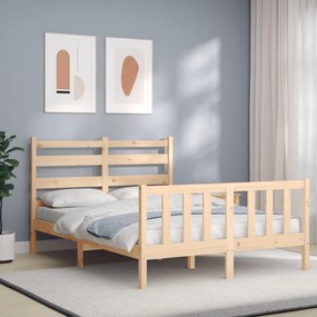3192036 vidaXL Cadru de pat cu tăblie, 140x200 cm, lemn masiv