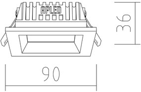 Corp de iluminat LED încastrat SQUARE LED/3W/230V 3000K 9x9 cm lemn masiv pin APLED
