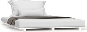 vidaXL Cadru de pat, alb, 120x190 cm, lemn masiv pin