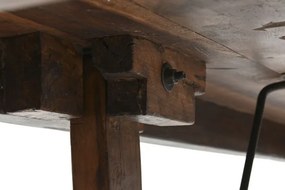 Masă dining din lemn masiv recuperat, structură pliabilă, „Grand Loft”