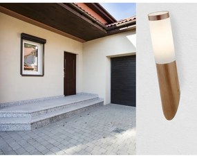 Aplica de exterior optic lemn, din oțel inoxidabil, 1 bec, dulie E27, 3157W, Globo