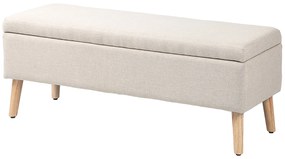 HOMCOM Banc de depozitare acoperit aspect in pentru dormitor, intrare, sufragerie, capacitate 220 kg, 110 x 39 x 45 cm, bej | Aosom Romania