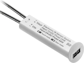 Întrerupător cu senzor 3 în 1 GTV pentru bandă LED, dimabil, 24-48W, 12-24V, IP20, alb 48 W, 24 V, Alb