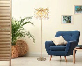 Globo 64138SG - Lampă de podea QUEENA 5xE14/40W/230V aurie