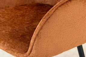 Set de 2 scaune pivotante, Metal Negru, Chenille Maro, AVIGNON A-46471 VC