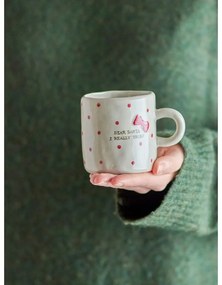 Cană bej din gresie 250 ml cu model de Crăciun Christy – Bloomingville