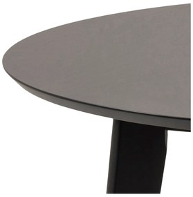 Masă dining în decor de stejar Actona Roxby, ø 105 cm, negru